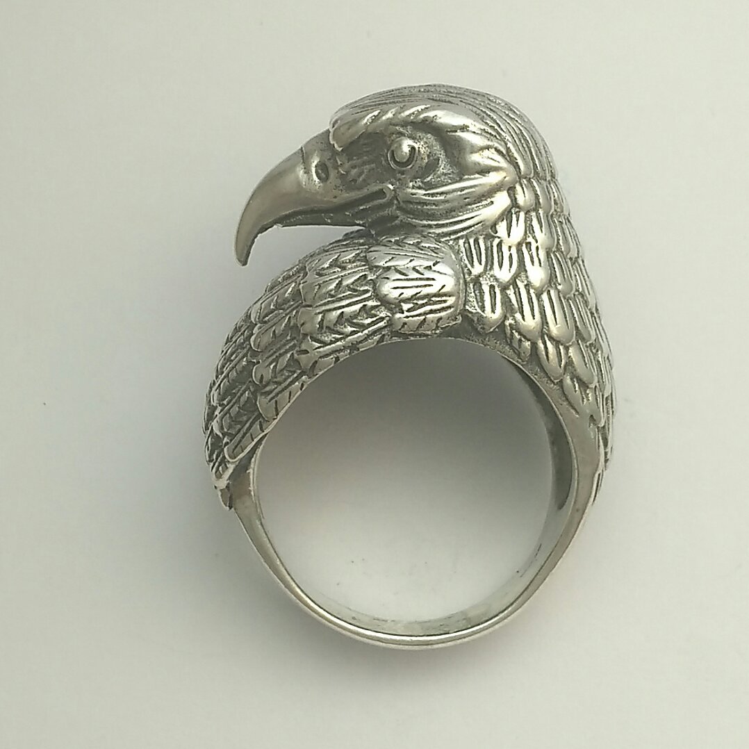 Silver Eagle head ring