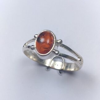 Silver Amber ring
