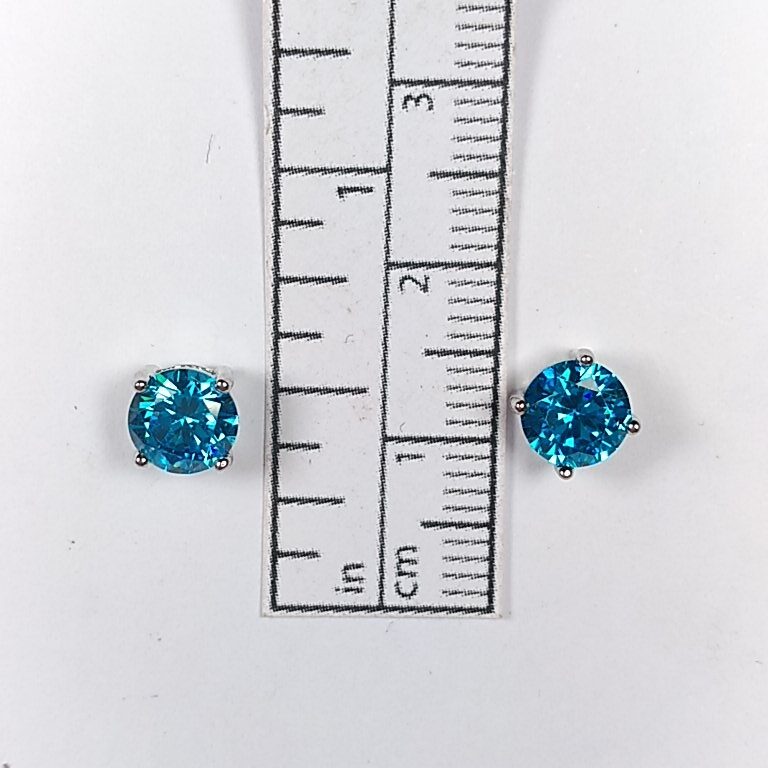 Silver CZ earrings - Image 2