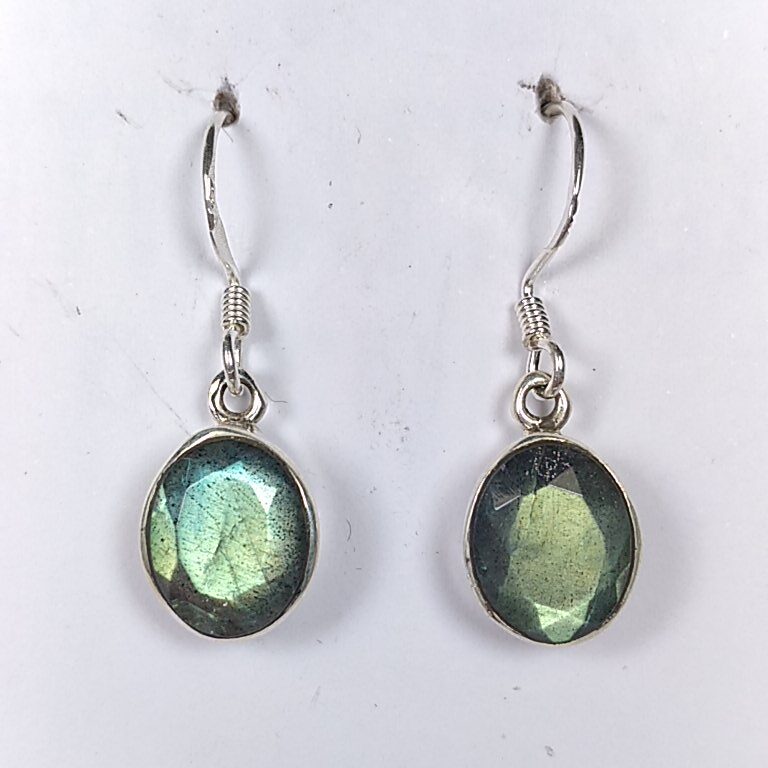 Silver Labradorite earrings