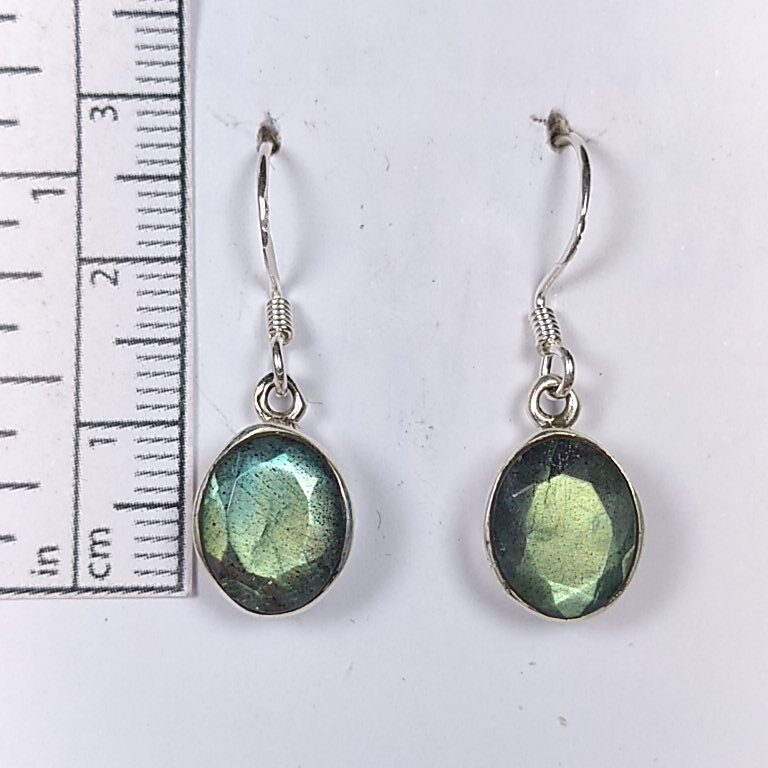 Silver Labradorite earrings - Image 2