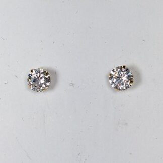 9ct gold 6mm CZ stud earrings