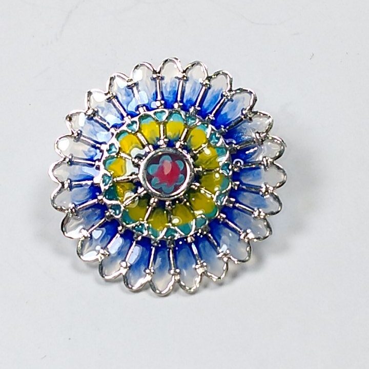 Silver Enamel brooch