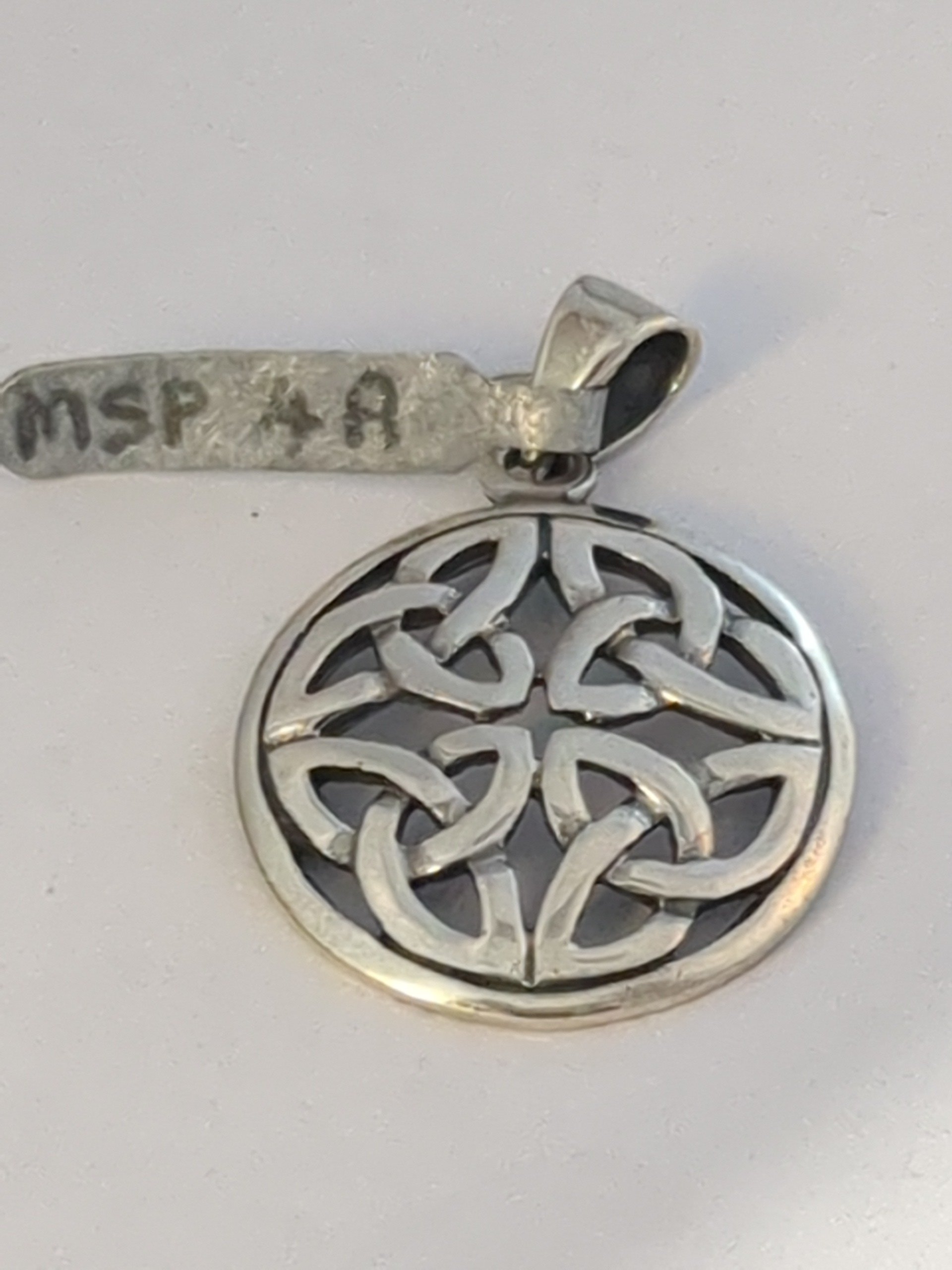 Silver Celtic pattern pendant