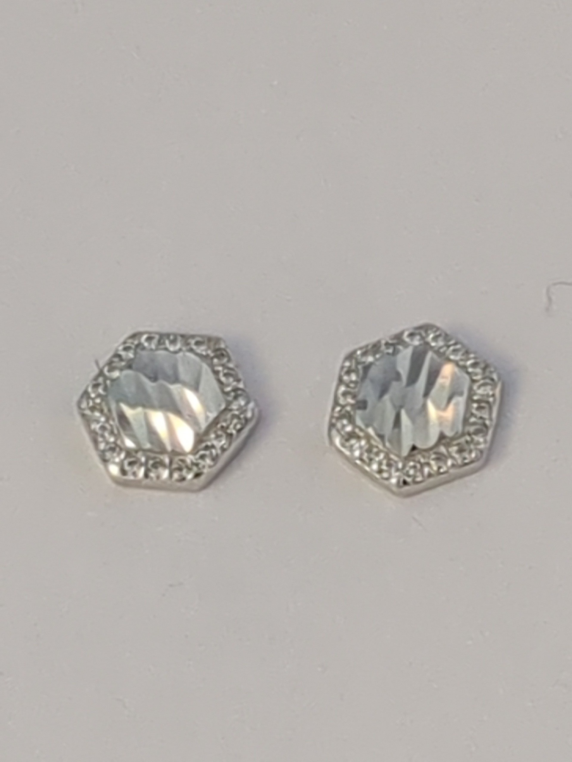 Silver CZ stud earrings