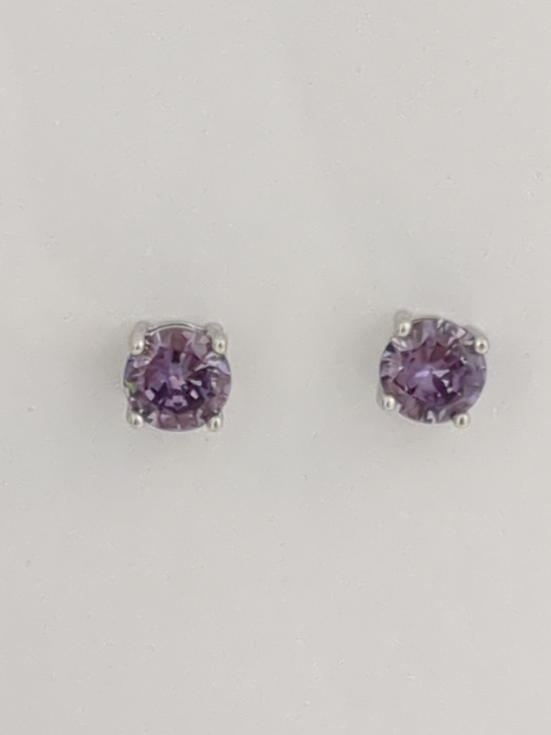 Silver cz stud earrings