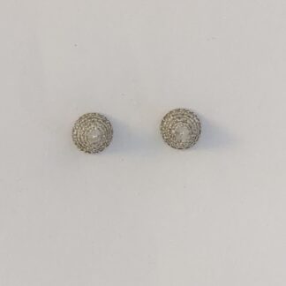 Silver CZ cone stud earrings
