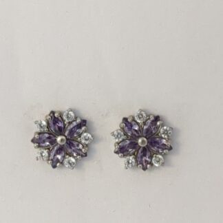 Silver CZ stud earrings