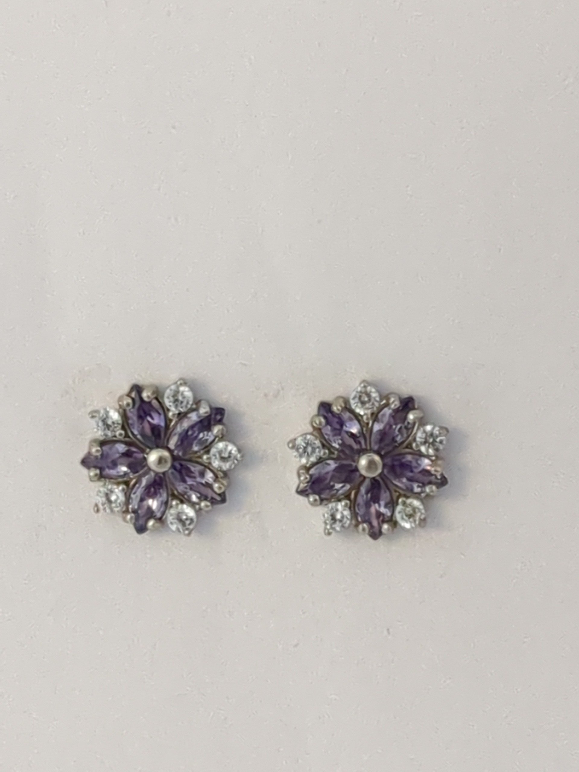 Silver CZ stud earrings