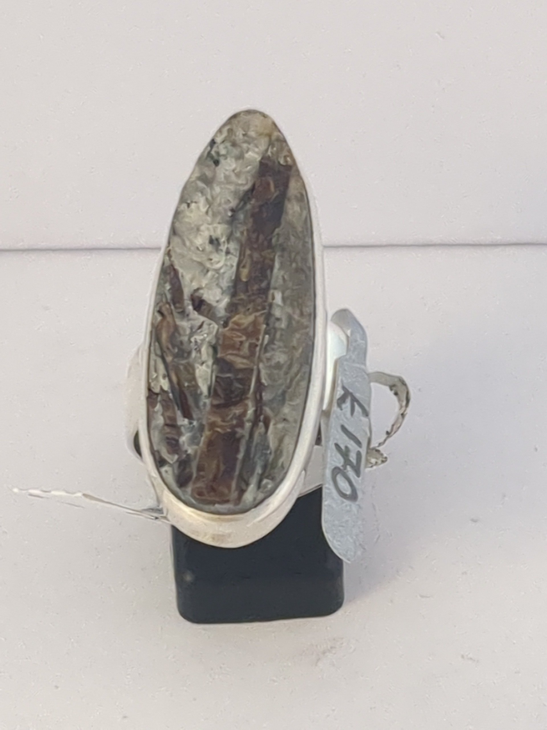 Silver Astrophyllite Druzy R ring