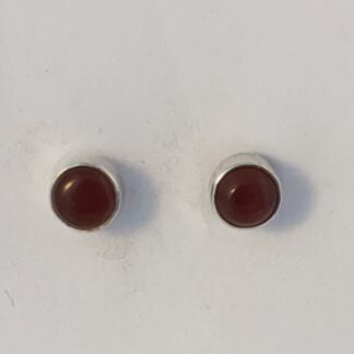 Silver Carnelian stud earrings