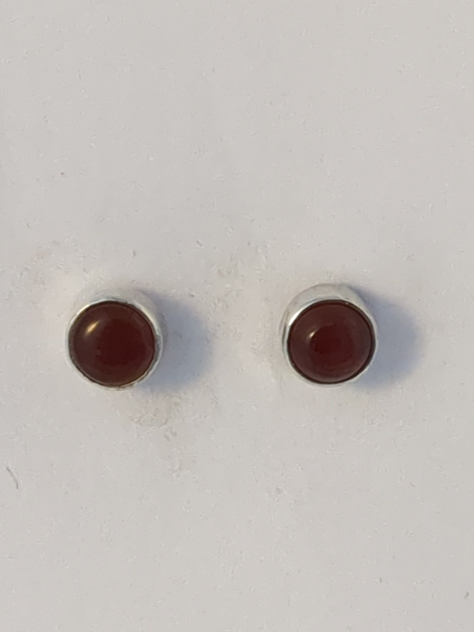 Silver Carnelian stud earrings