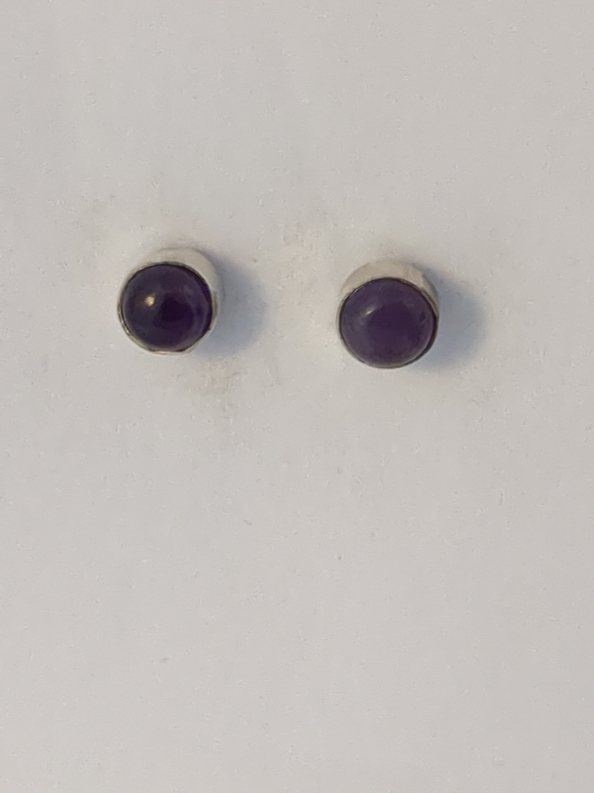 Silver Amethyst stud earrings