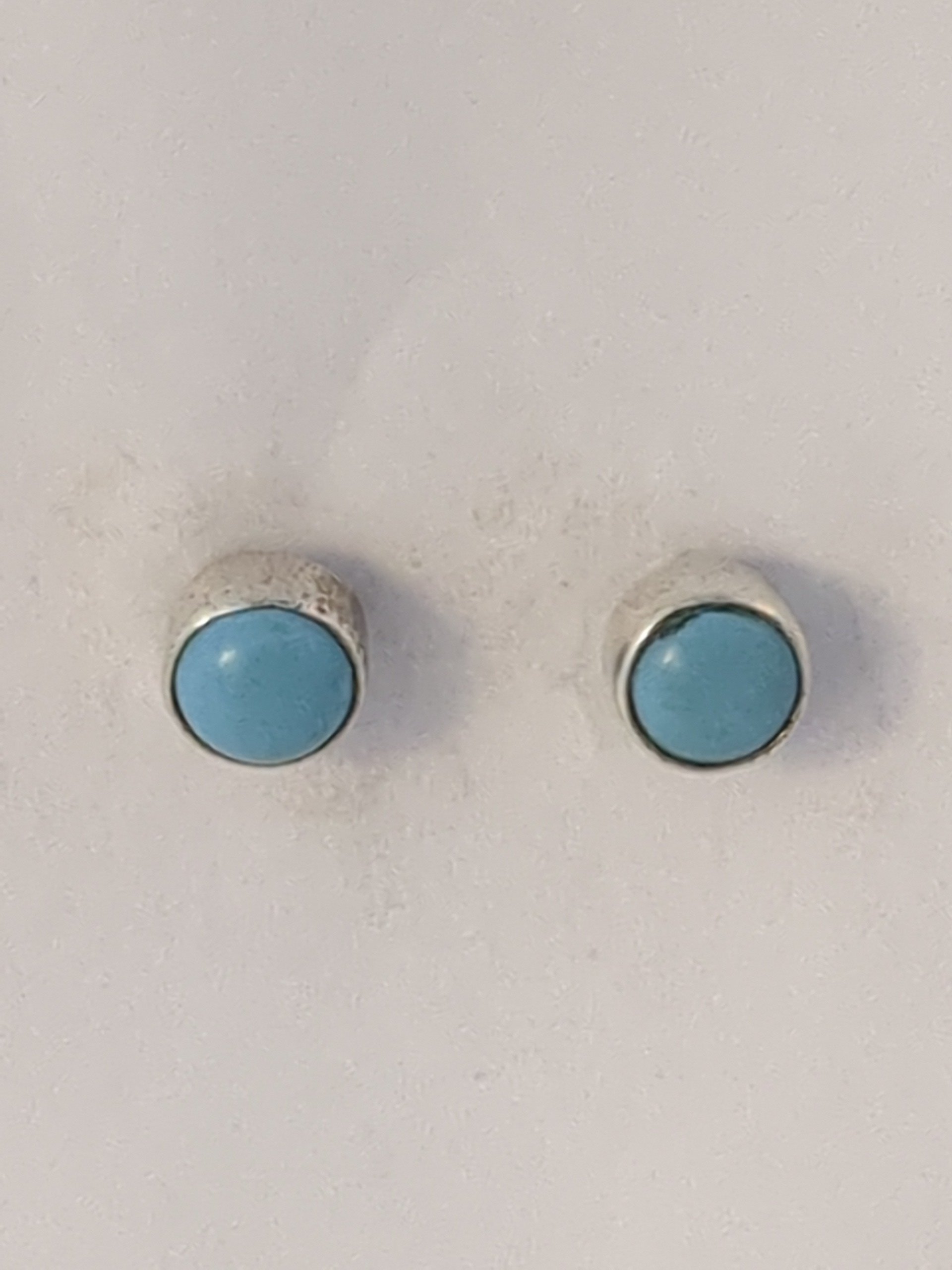 Silver turquoise stud earrings
