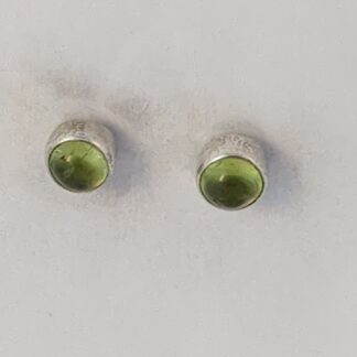 Silver peridot stud earrings