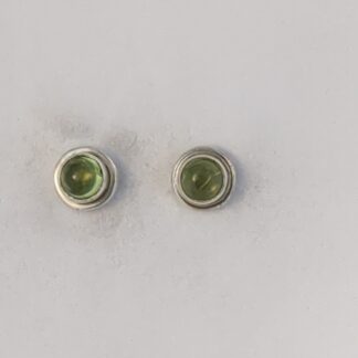 Silver peridot stud earrings