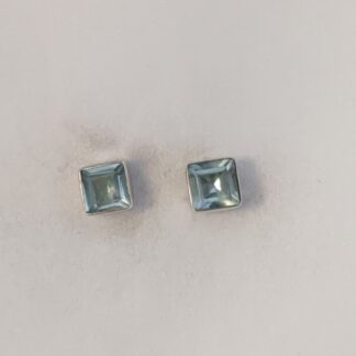 Silver topaz square stud earrings