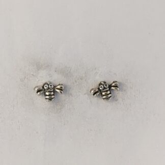 Silver bee stud earrings