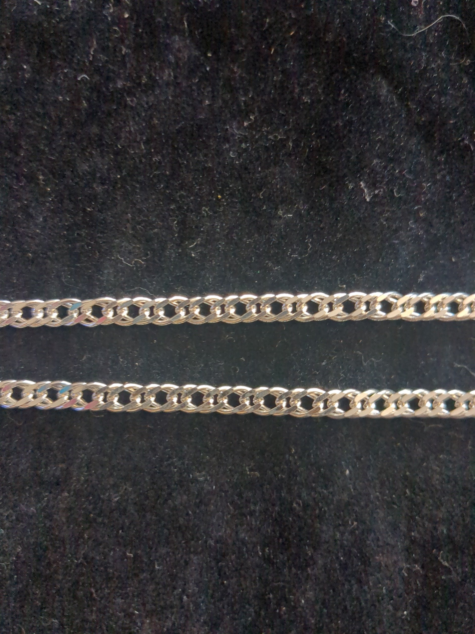 Silver Double Curb chain