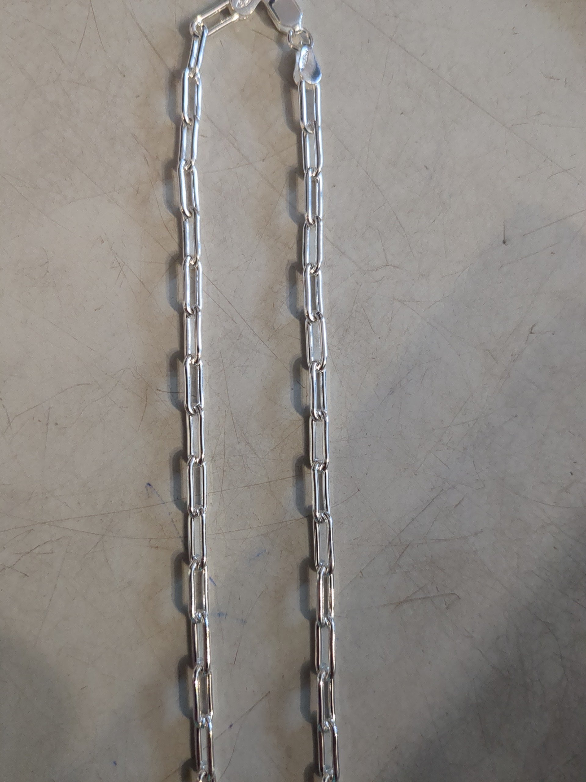 Silver paper clip chain 18"