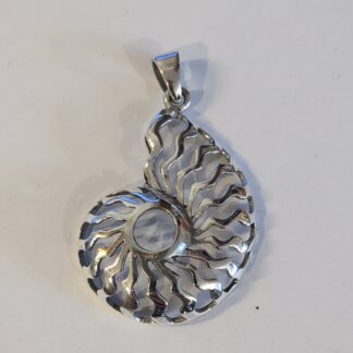 Silver ammonite pendant