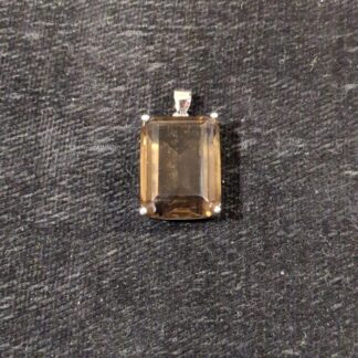 Silver smokey quartz pendant