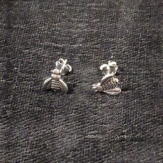 Silver bee studs