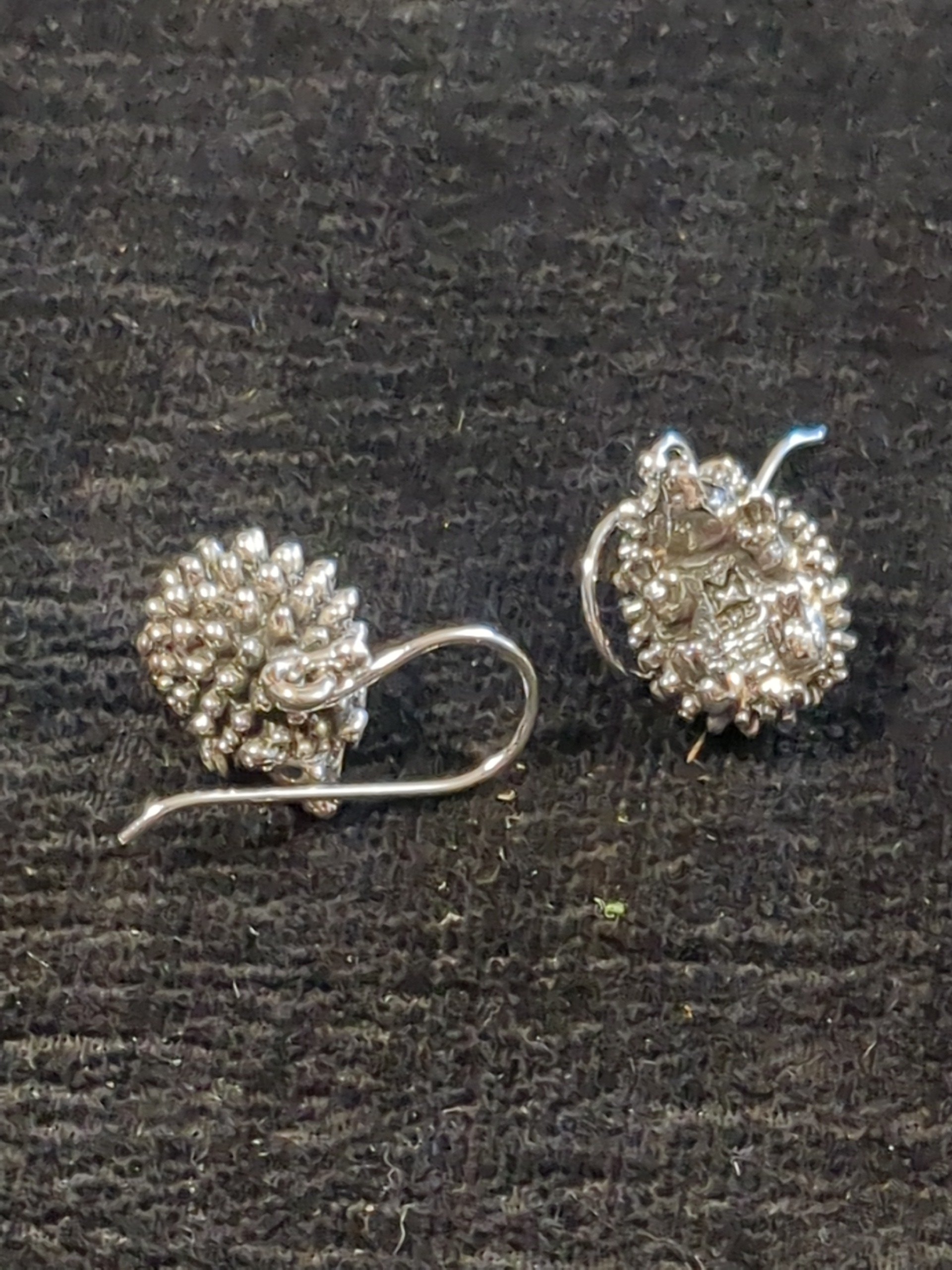 Silver hedgehog drop earrings
