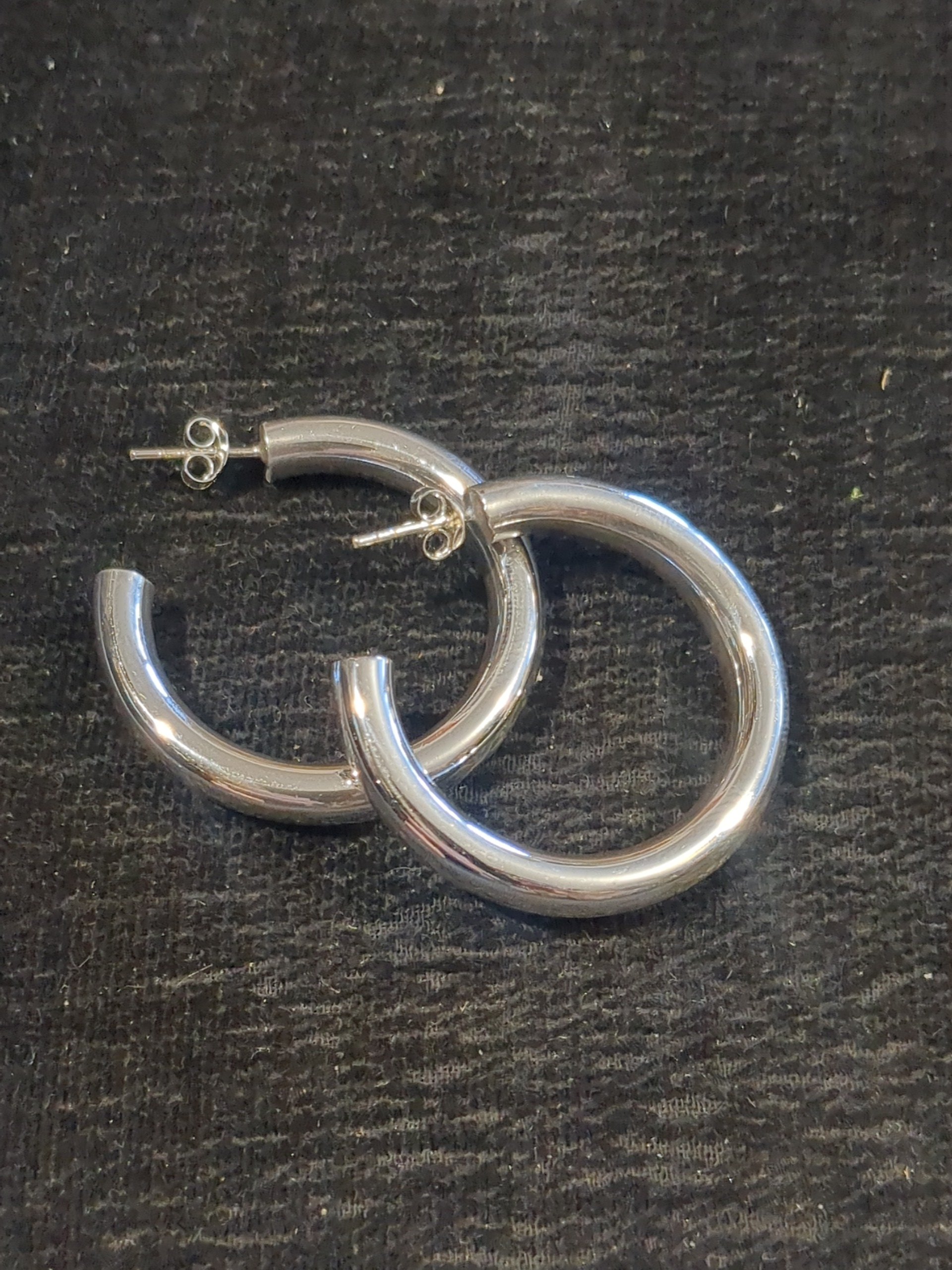 Silver hoop earrings