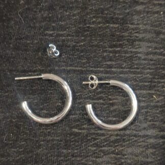 Silver 3/4 hoop earrings