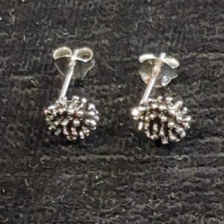 Silver hedgehog stud earrings