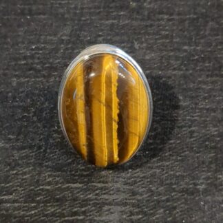 Silver tiger eye ring