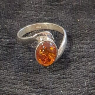 Silver Amber ring