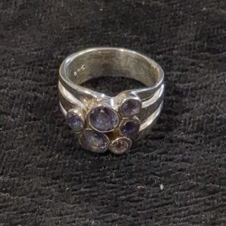 Silver iolite ring