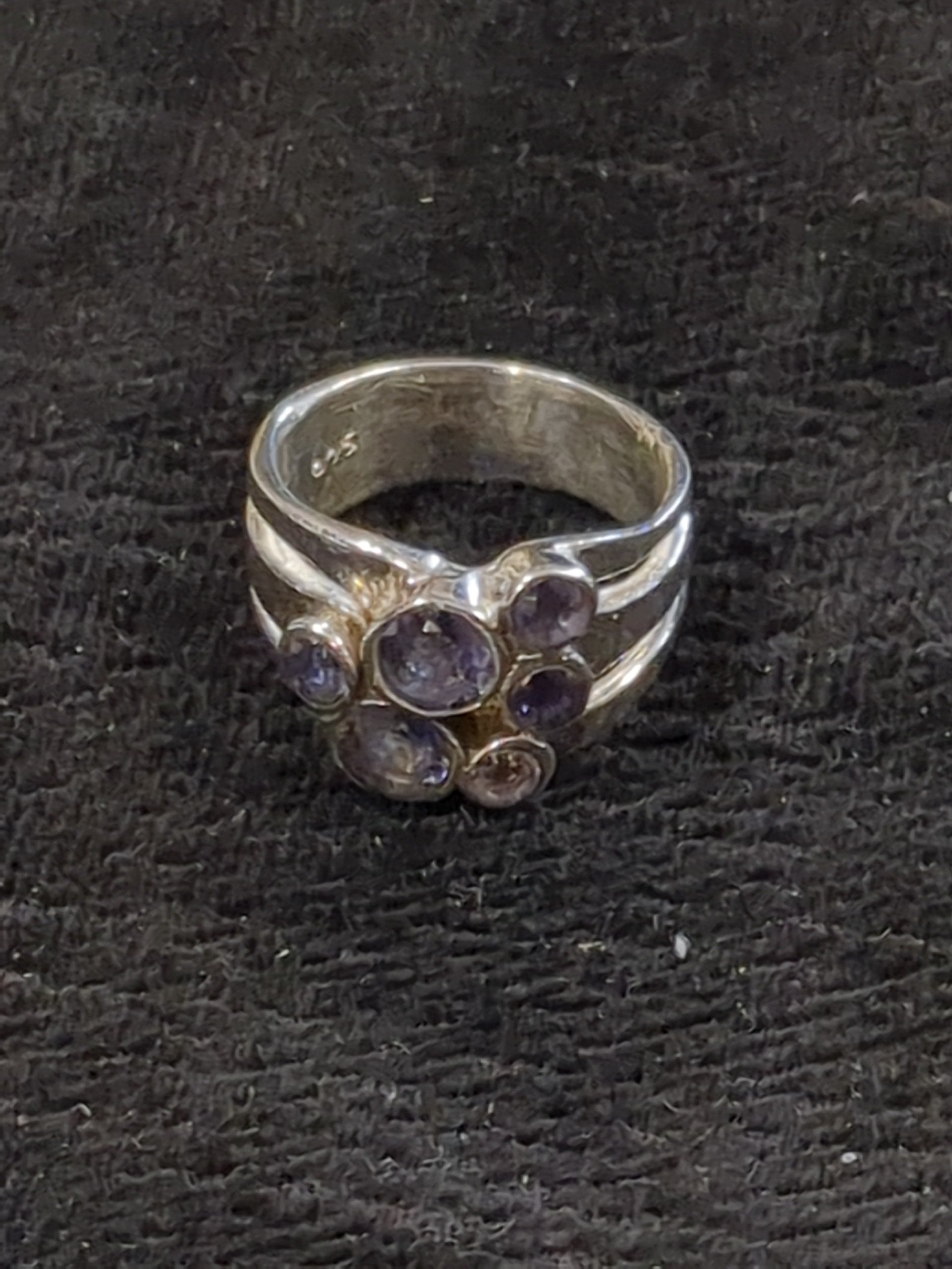 Silver iolite ring