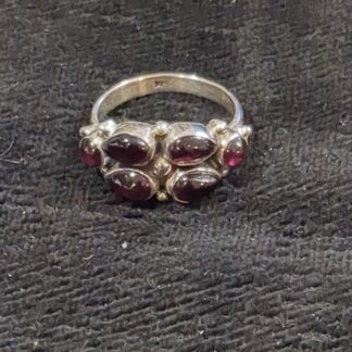 Silver garnet ring