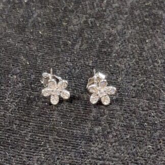 Silver CZ stud earrings