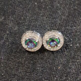 Silver CZ stud earrings