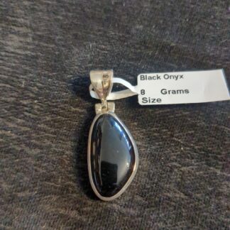 Silver black onyx pendant