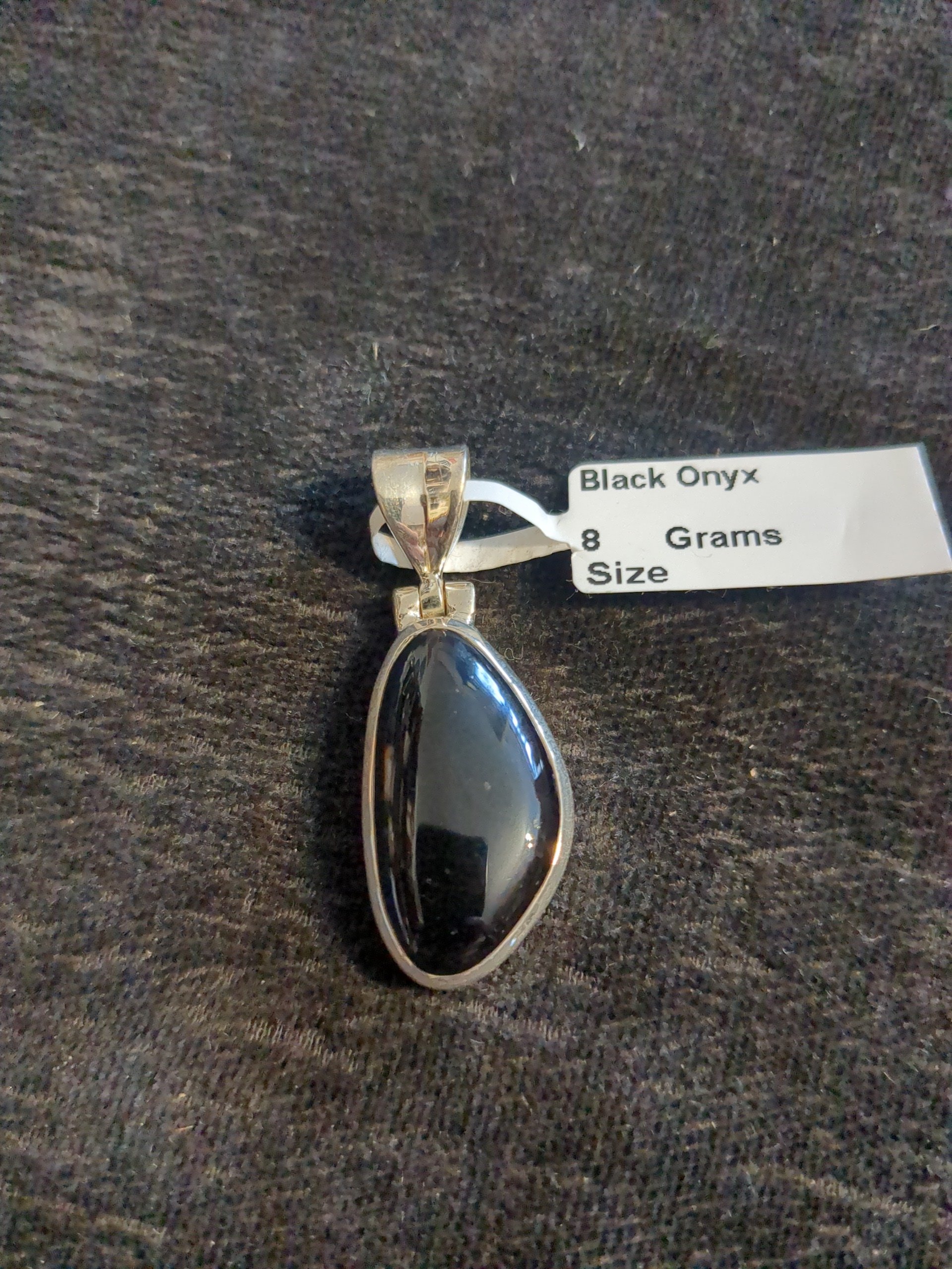 Silver black onyx pendant