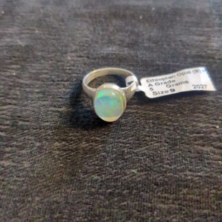 Silver opal ring
