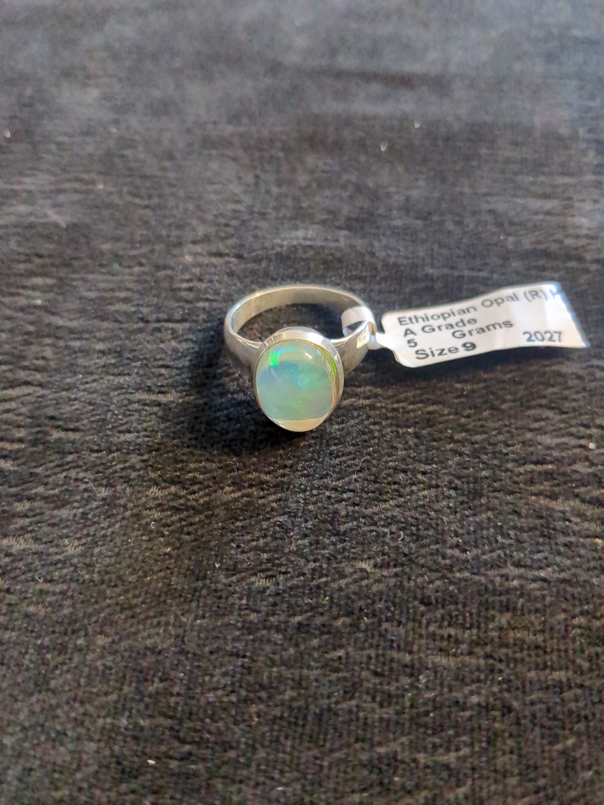 Silver opal ring