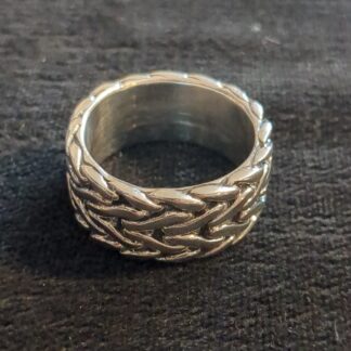 Silver multi braid ring
