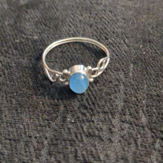 silver blue chalcedony ring