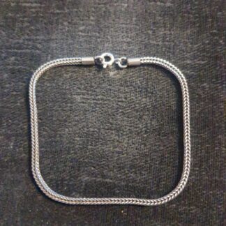 Silver square foxtail bracelet 7.5"
