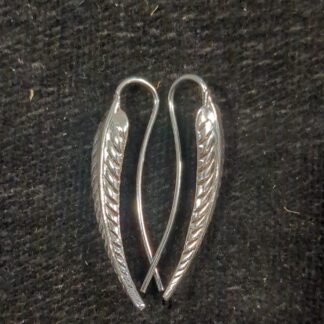 Silver feather earrings