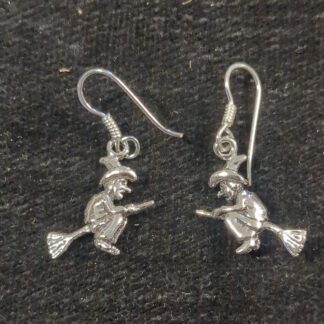 Silver witch drop earrings