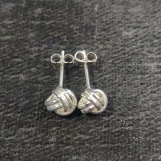 Silver knot stud earrings