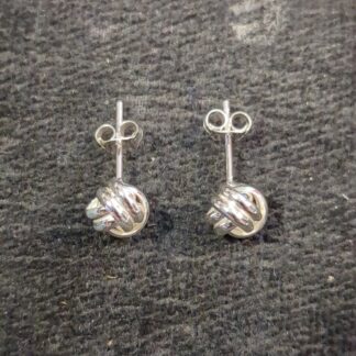 Silver knot stud earrings