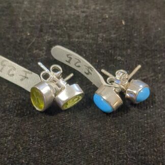 Silver oval stud earrings